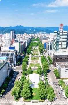大通公園と札幌市街の景観